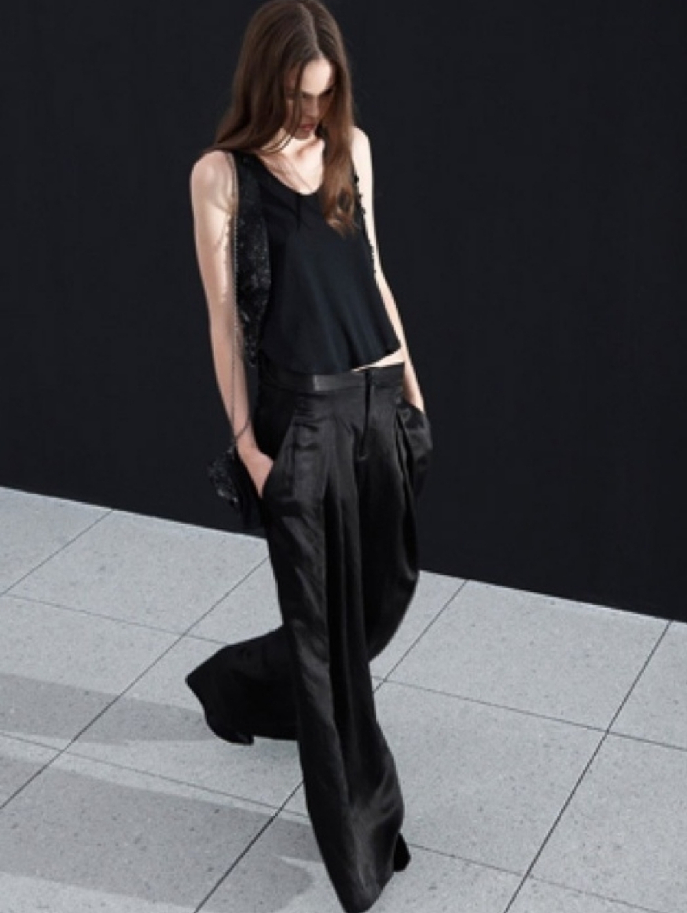 The Row black cropped sleeveless top XS